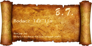 Bodacz Tália névjegykártya